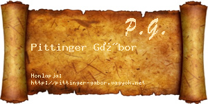 Pittinger Gábor névjegykártya